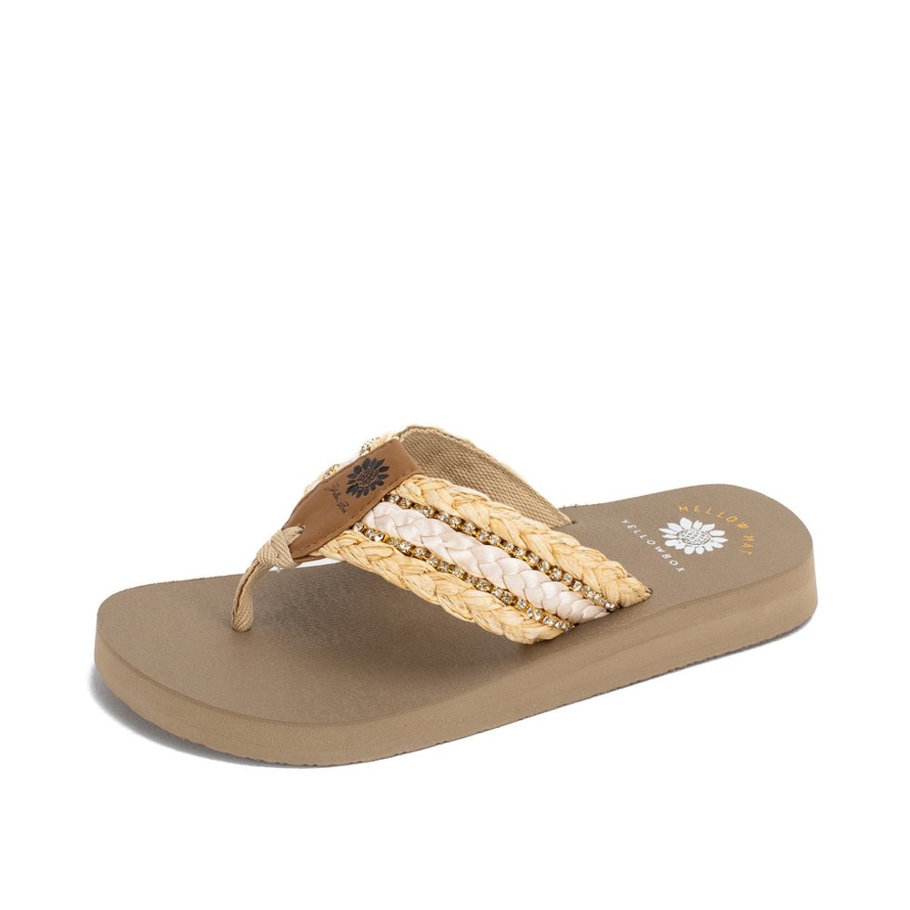 Yellow box Norla Flip Flop color Natural medium width